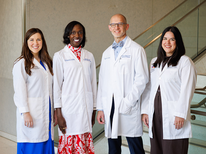 Group picture within the UMMC School of Medicine, from left to right: Dr. Meagan Robbins, Dr. Jasmine Kency, Dr. Zeb Henson and Dr. Ashley Villarreal.